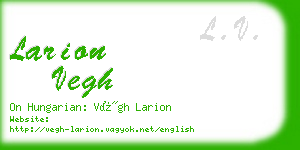 larion vegh business card